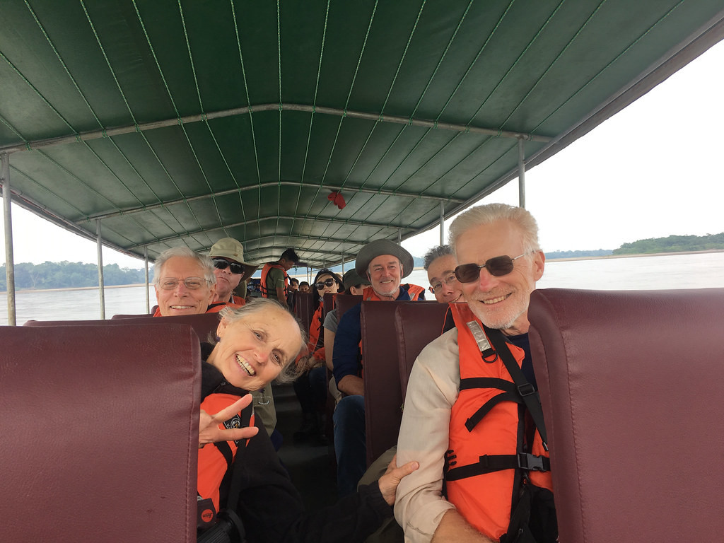 These boats are comfortable and well shaded for sun or rain during our 3 hour ride down the Rio Napo.
