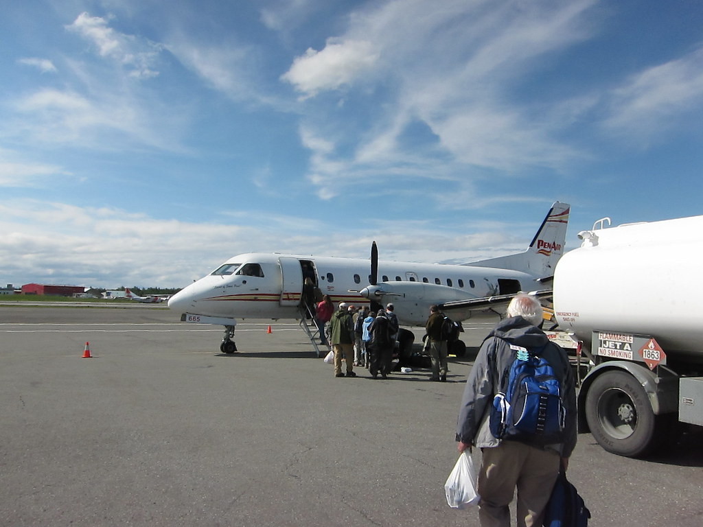 Modern Saab turboprop planes will take us from Anchorage…