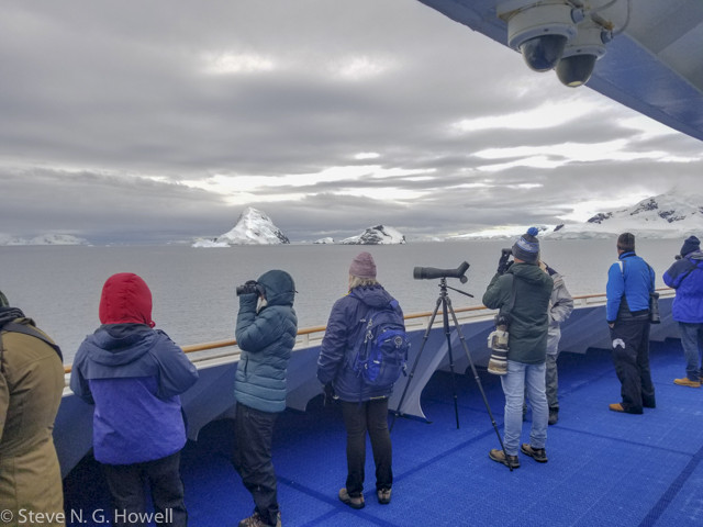 Antarctic vistas abound as we scann for penguins and whales.