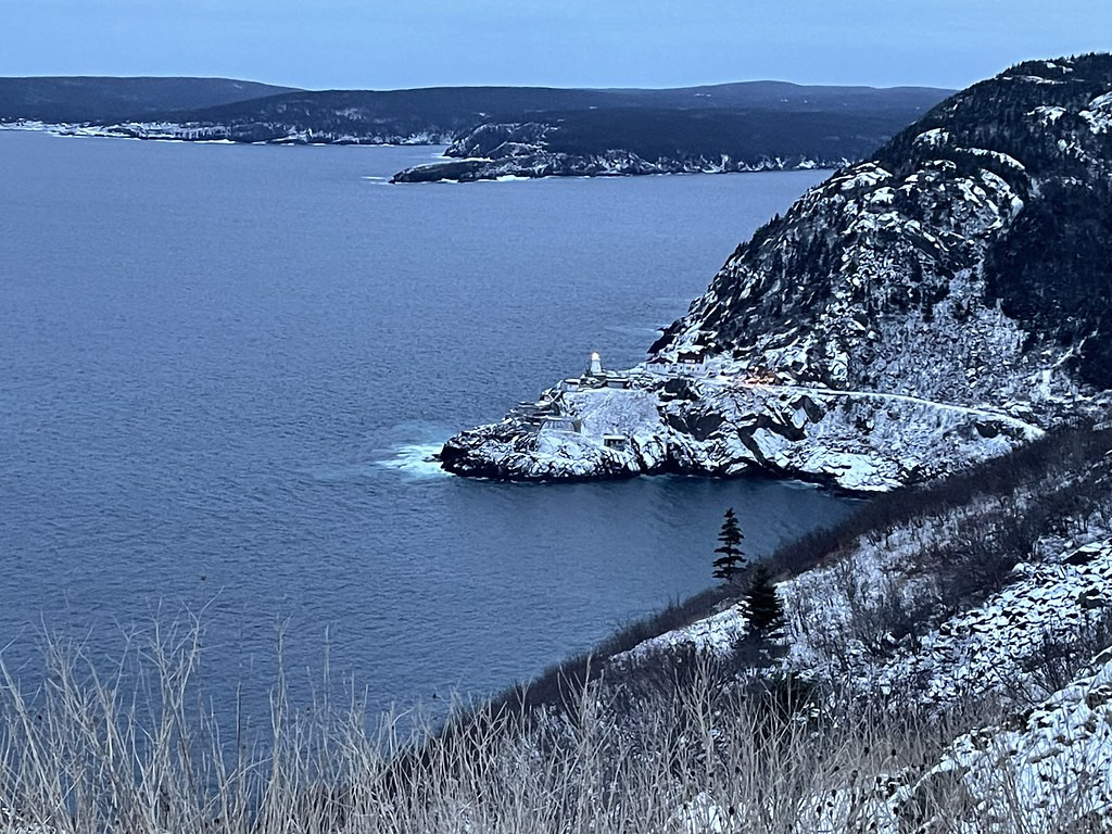 View from Signal Hill of the narrows and the lighthouse entering St. John’s harbour