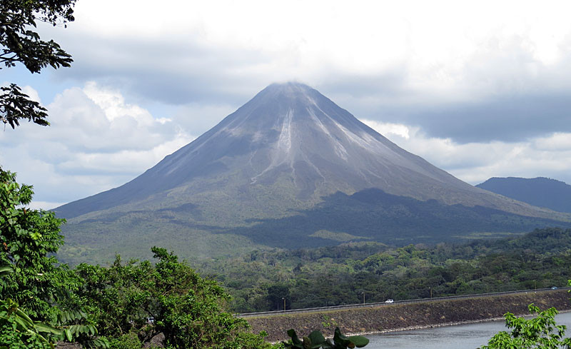 We also bird some mid-elevations, such as near Arenal Volcano, though it isn’t always this visible.                               