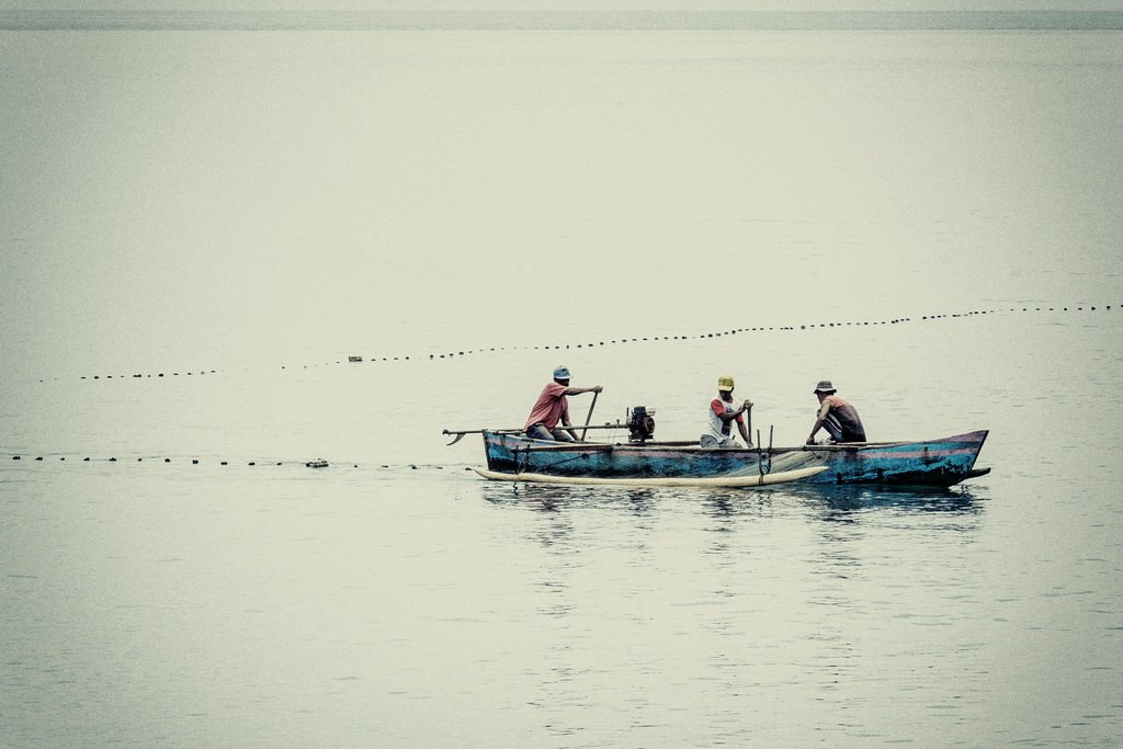 here some fishermen lay their nets…
