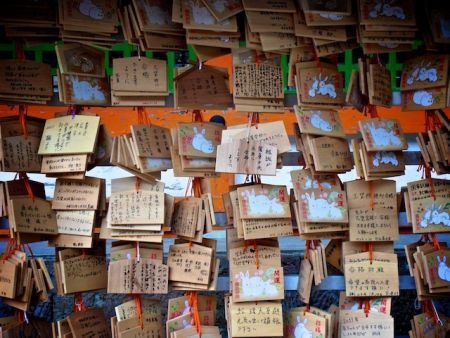 ...and endlessly fascinating; here &quot;wish boards&quot; at a shrine.