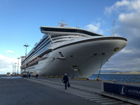 We will travel on a big cruise ship...