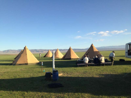 Our ground crew brings and sets up all necessary equipment including our tents which now have beds.
