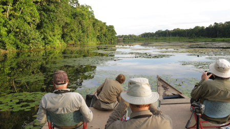 One of the most delightful and memorable outings will be our paddle on a serene oxbow lake, looking for several special birds and Giant Otters.