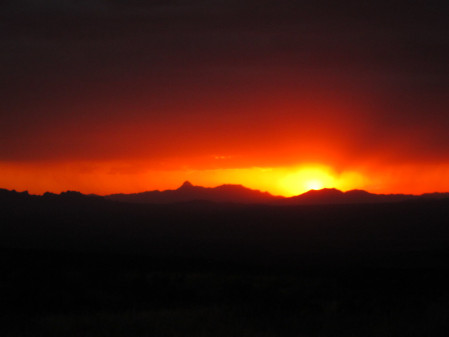 ...or to marvel at a fiery desert sunset on the way back.