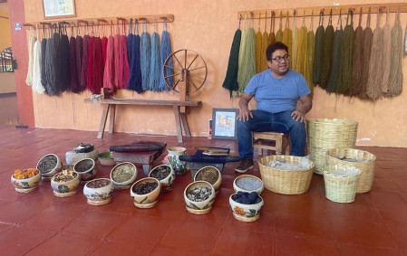 We also squeeze in a visit to one of the world famous Zapotec rug weaving workshops where we learn about the natural dyes used to color the wool...